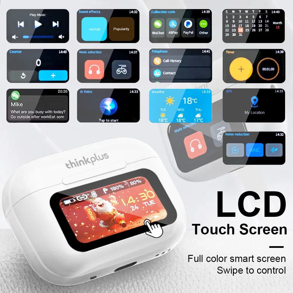 Écouteurs TWS ThinkPlus ANC Écran Tactile Micro HD Gaming – CLEVI Paris