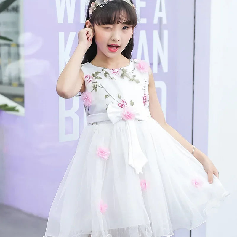 Robe fille trapèze à manches longues – CLEVI Paris