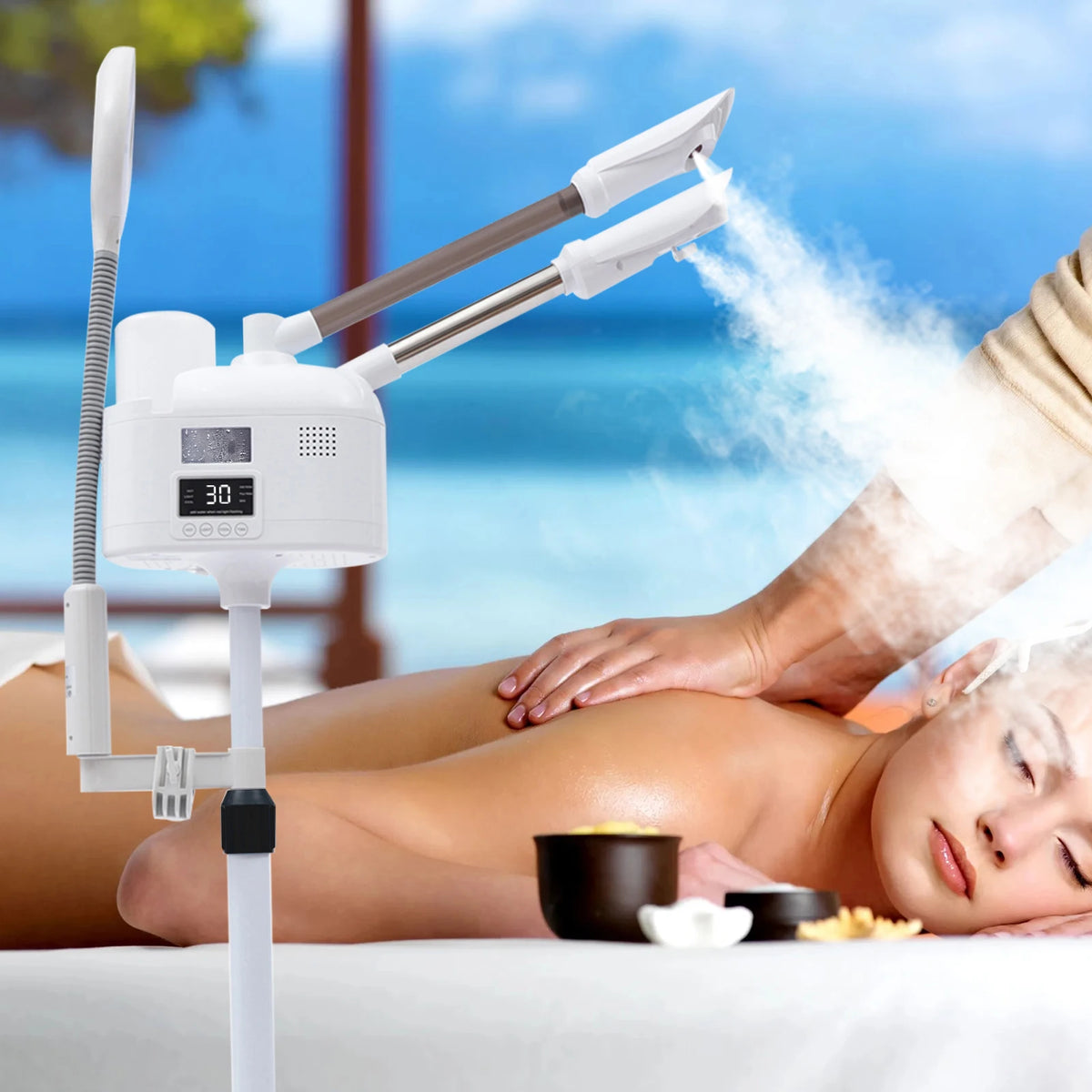 Vaporisateur facial chaud et froid sur pied – CLEVI Paris