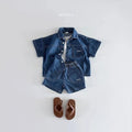 Ensemble bébé chemise et short style denim – CLEVI Paris