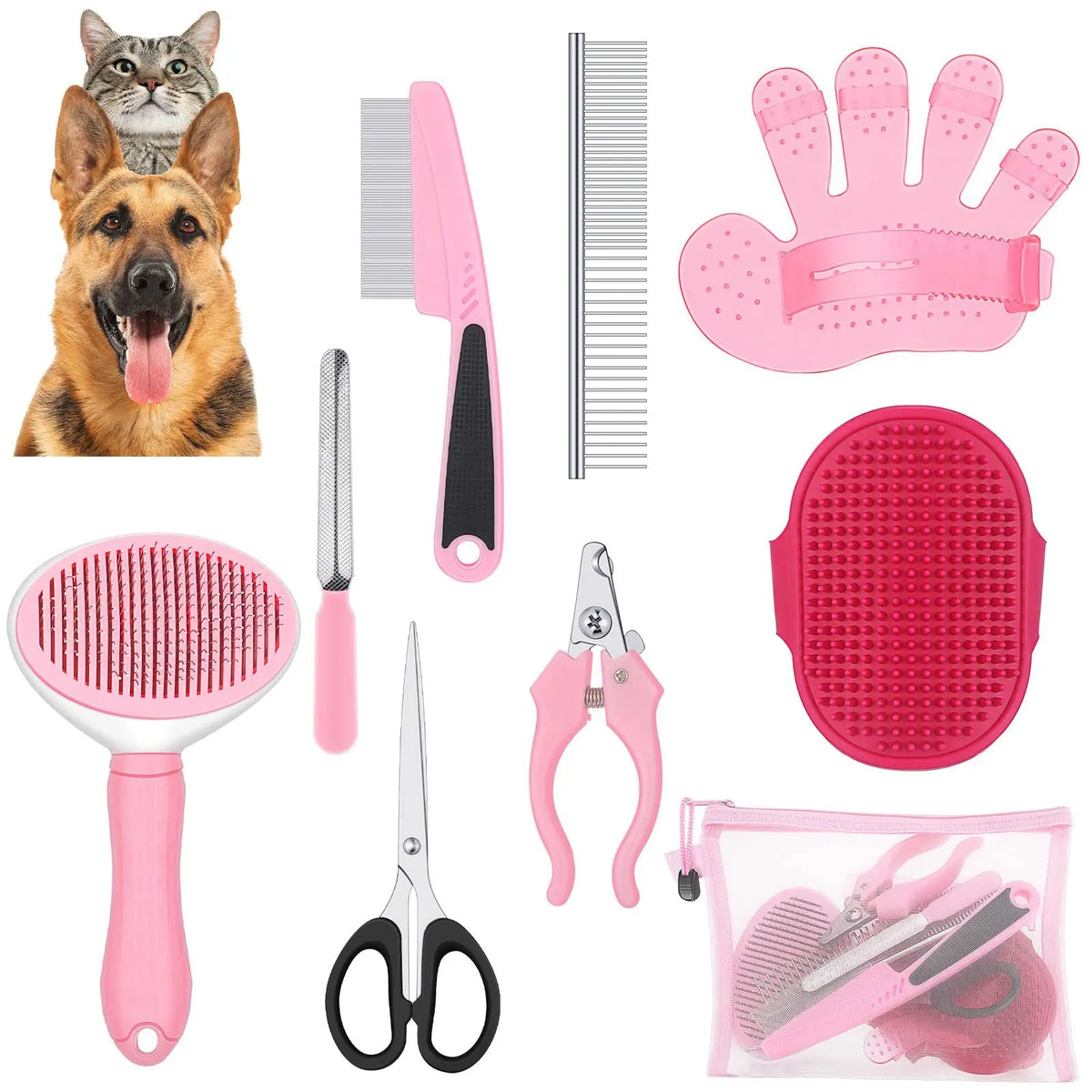 Kit de toilettage pour chat avec brosses – CLEVI Paris