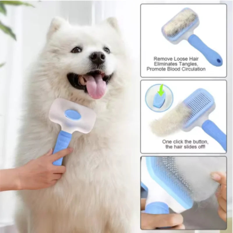 Brosse autonettoyante pour chien et chat – CLEVI Paris