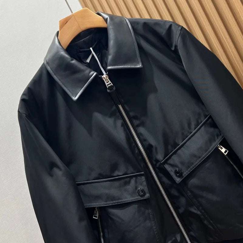 Blouson homme noir à intérieur matelassé – CLEVI Paris