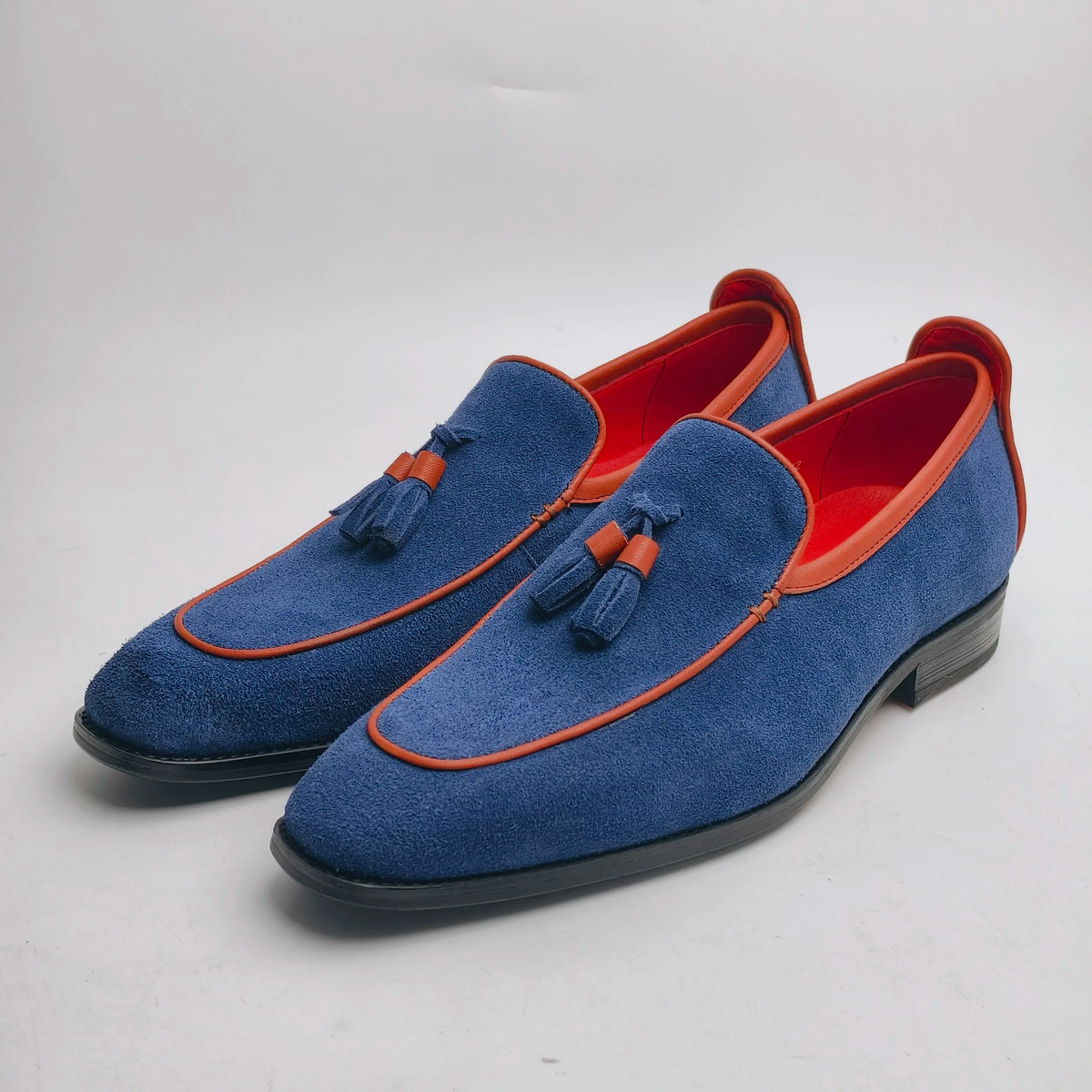 Penny Loafers Cuir Vachette Homme Bleu Fait Main – CLEVI Paris