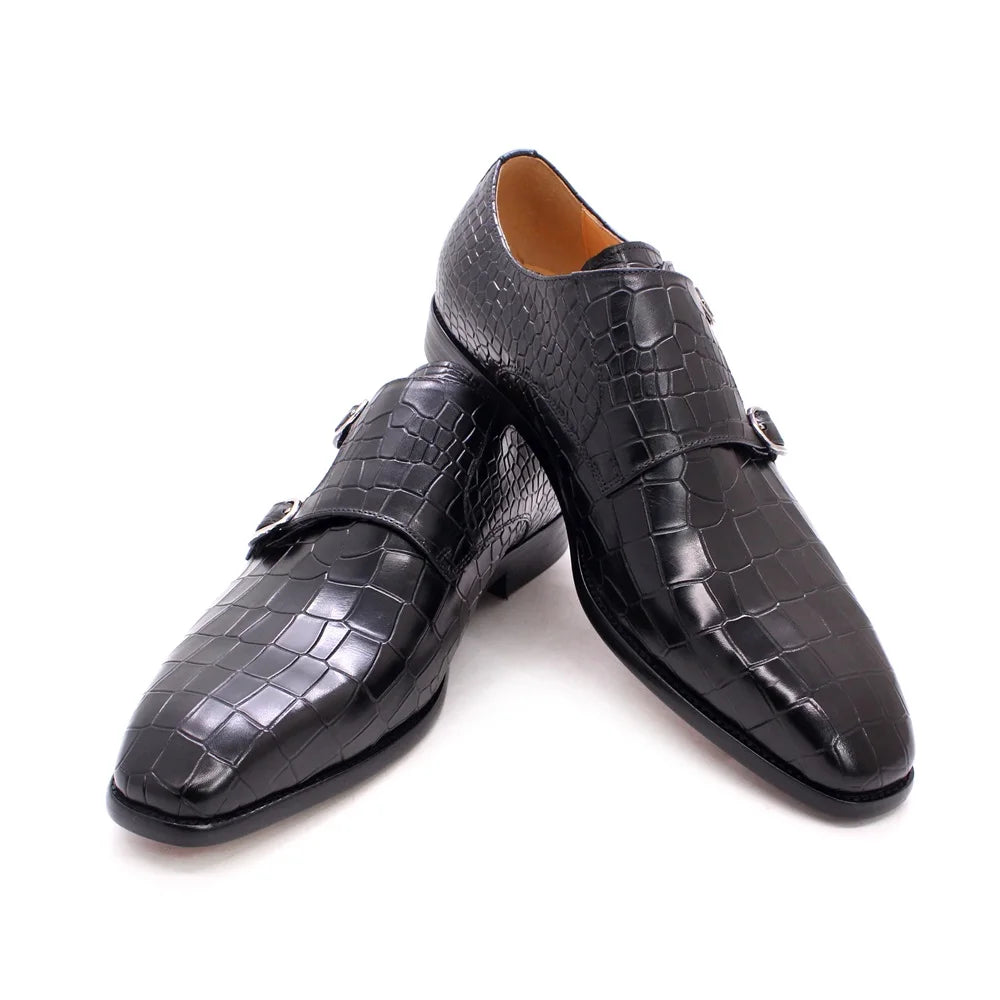Chaussures homme à double boucle en cuir – CLEVI Paris