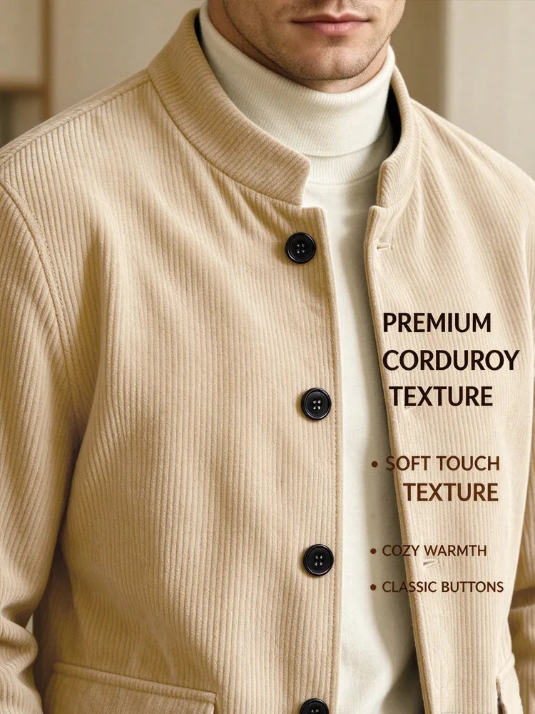 Blazer homme en velours côtelé à col montant – CLEVI Paris