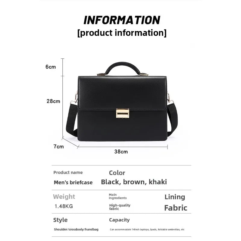 Serviette Homme PU Serrure À Code Grande Capacité Documents 38cm – CLEVI Paris