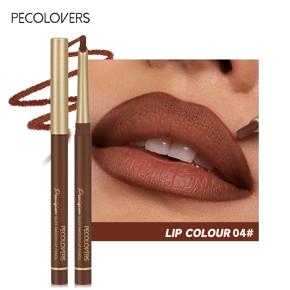 Crayon Contour Lèvres Mat PECOLOVERS – 6 Teintes, Longue Tenue & Embout Biseauté – CLEVI Paris