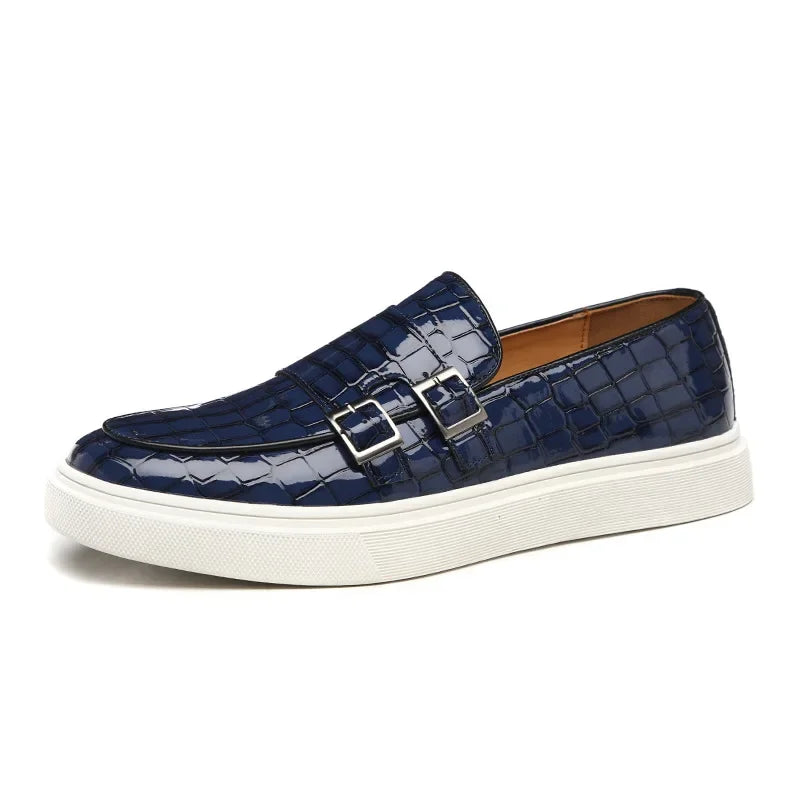 Mocassins Homme Cuir Embossé Style Britannique — Slip-On, Semelle Épaisse, Respirants, Pointures 38-46 | CLEVI Paris