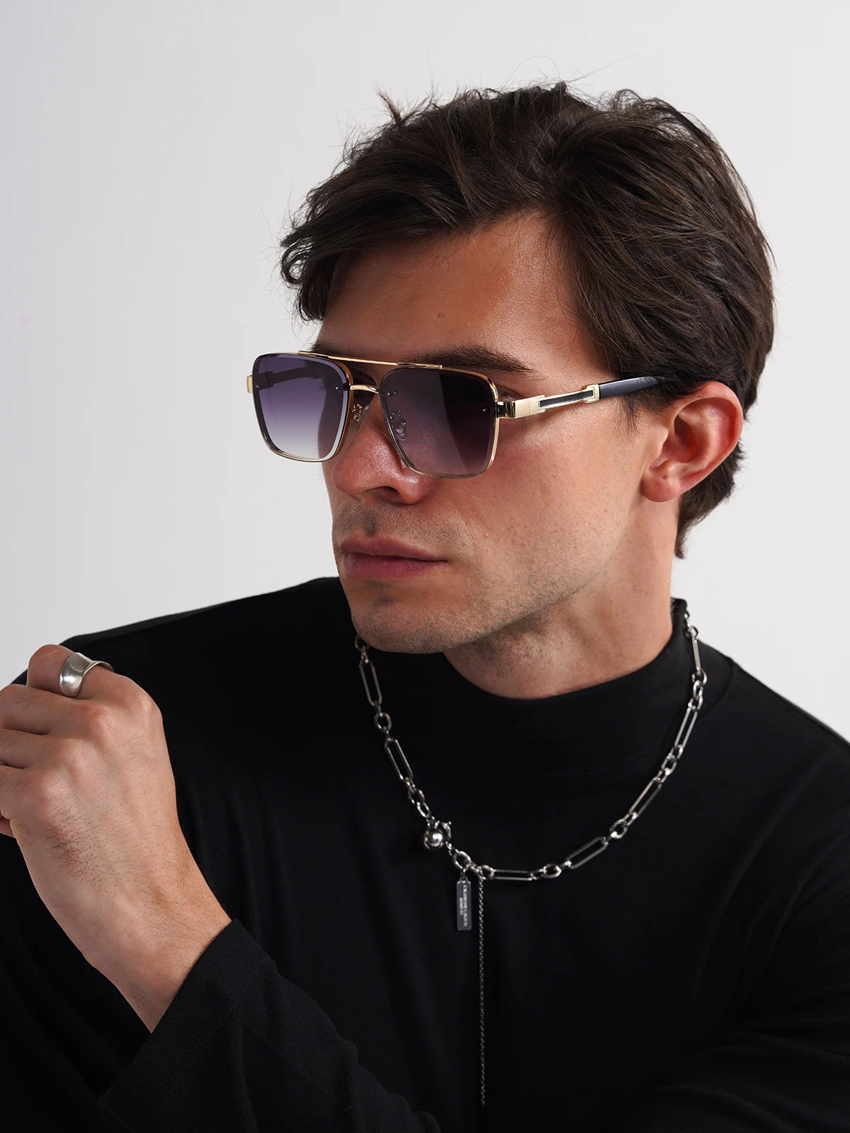 Lunettes de Soleil Carrées Cuivre Dégradé UV400 Luxe Homme – CLEVI Paris