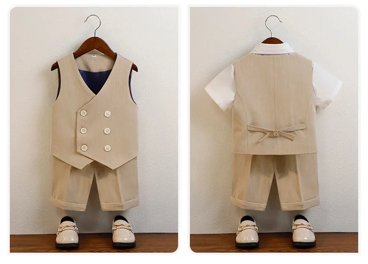 Costume été garçon, ensembles gilet et short – CLEVI Paris