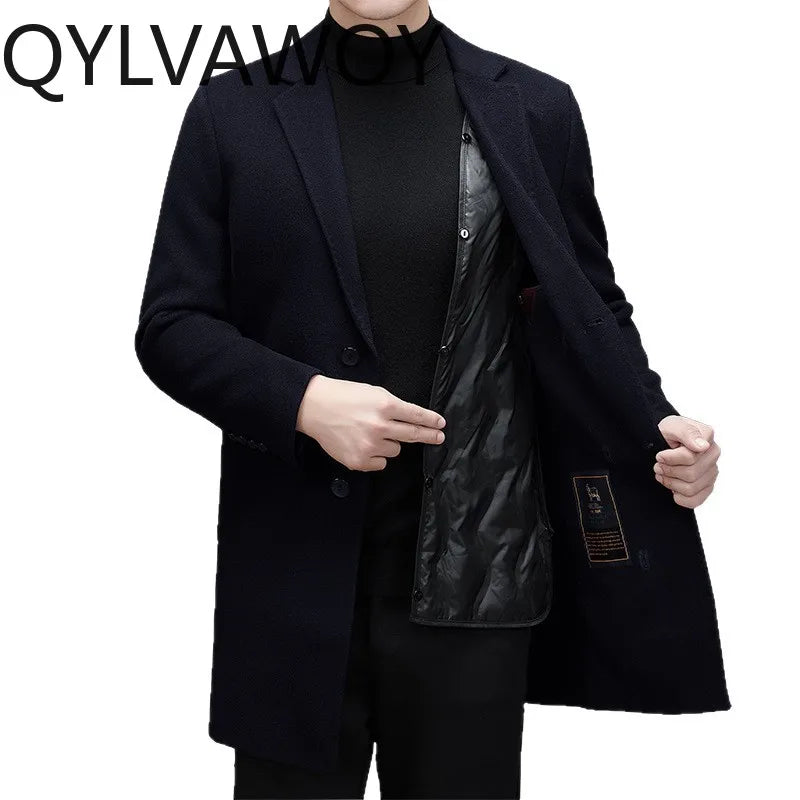 Manteau homme en laine à doublure amovible – CLEVI Paris