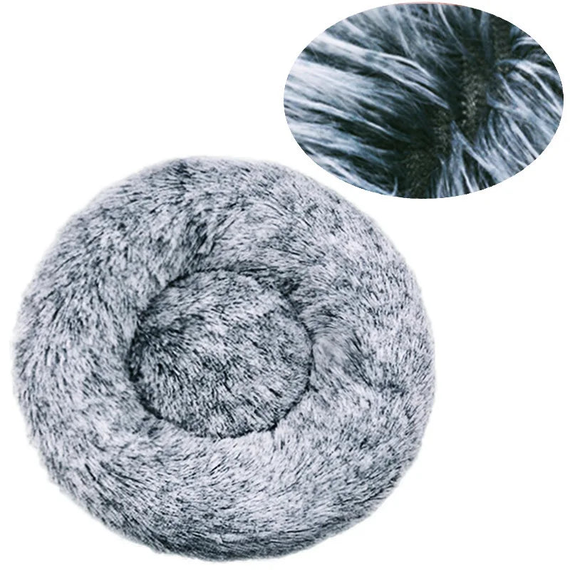 Panier rond chien et chat en peluche 40–90 cm – CLEVI Paris