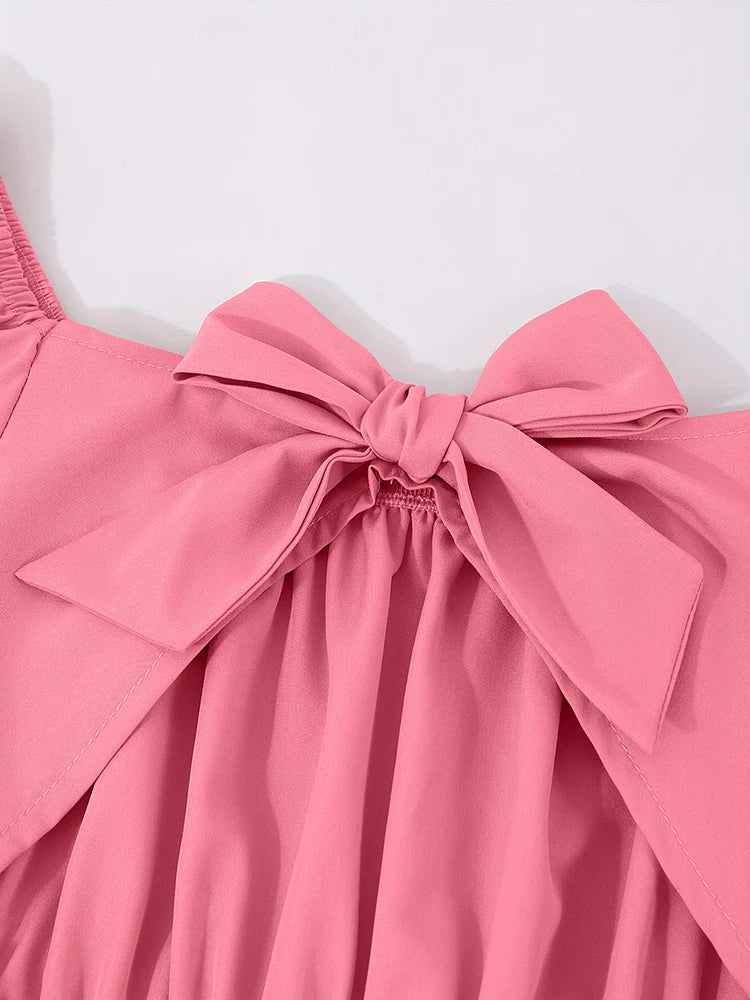 Robe fille rose à manches lanterne – CLEVI Paris