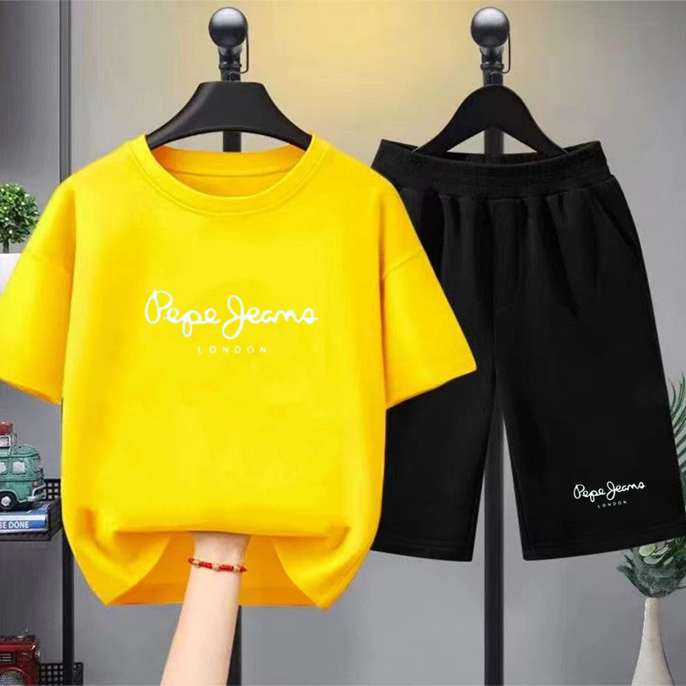Ensemble enfant à lettres T-shirt et short – CLEVI Paris