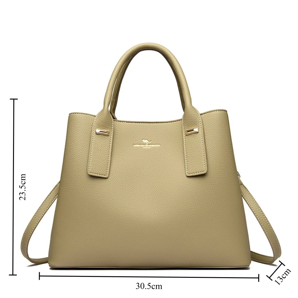Sac Bandoulière Femme Cuir Microfibre 3 Couches Grande Capacité – CLEVI Paris