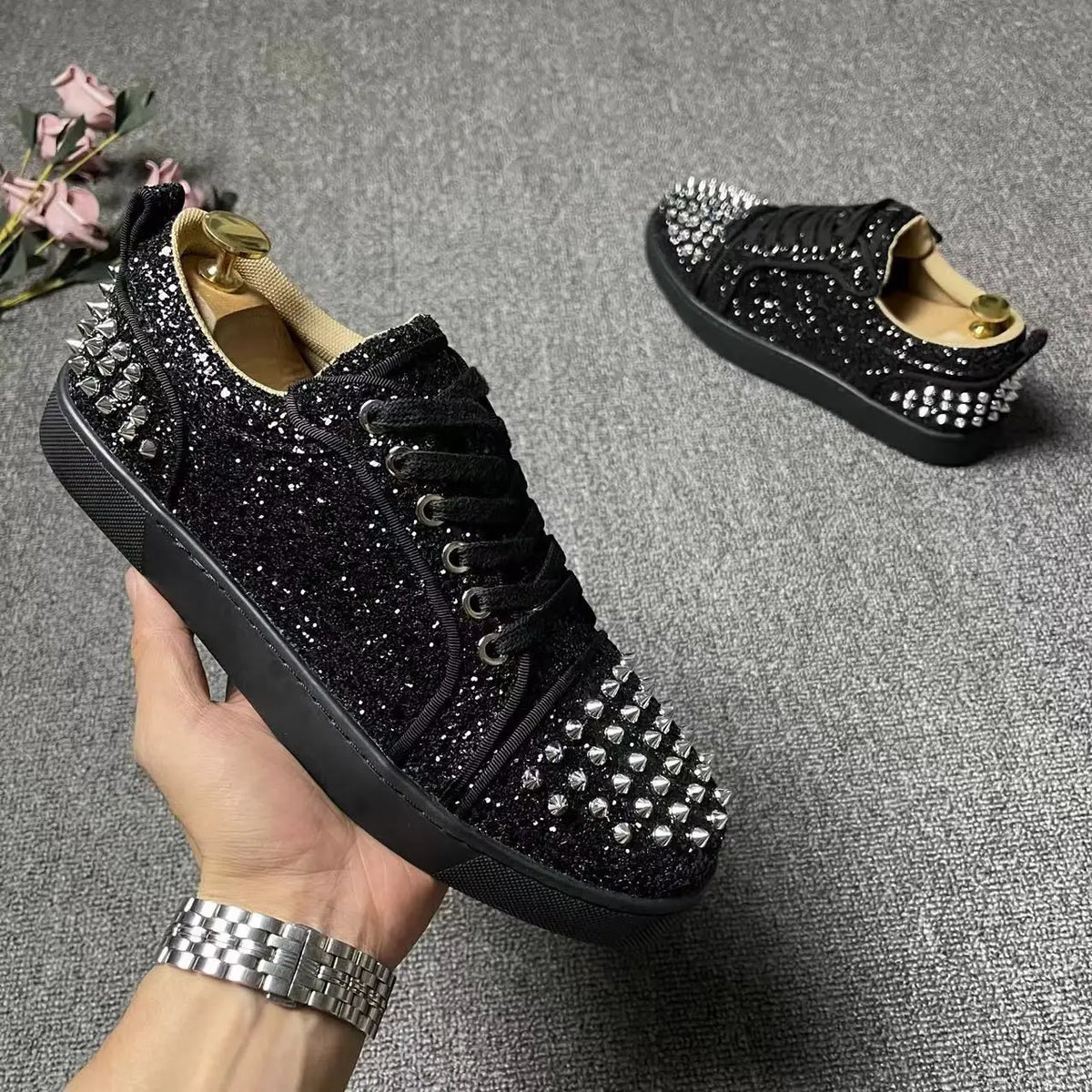 Sneakers Plates Punk Rivets Microfibre Unisexe – CLEVI Paris