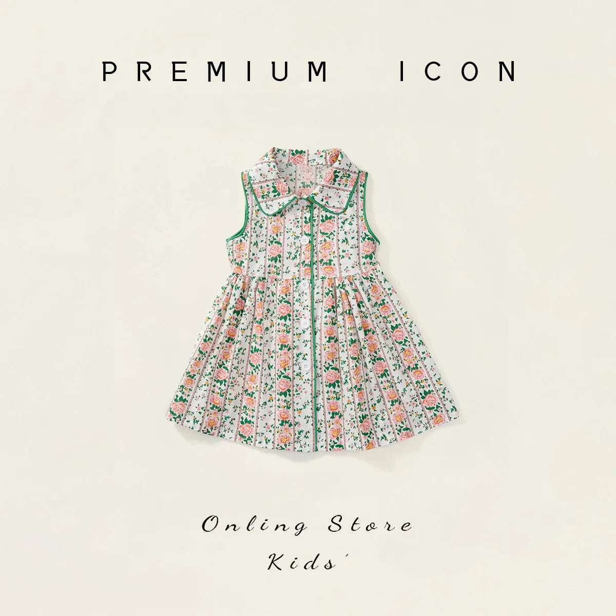 Robe fille fleurie à col rabattu – CLEVI Paris