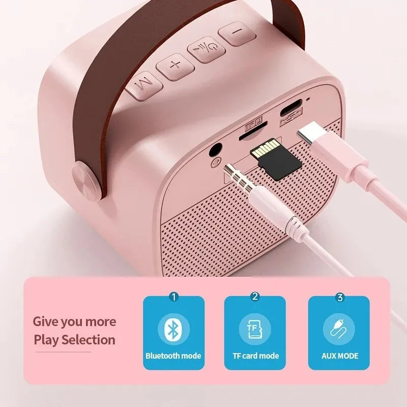 Machine Karaoké Bluetooth KTV – 1 ou 2 Micros Sans Fil, HiFi 3D, LED, Enfants & Adultes