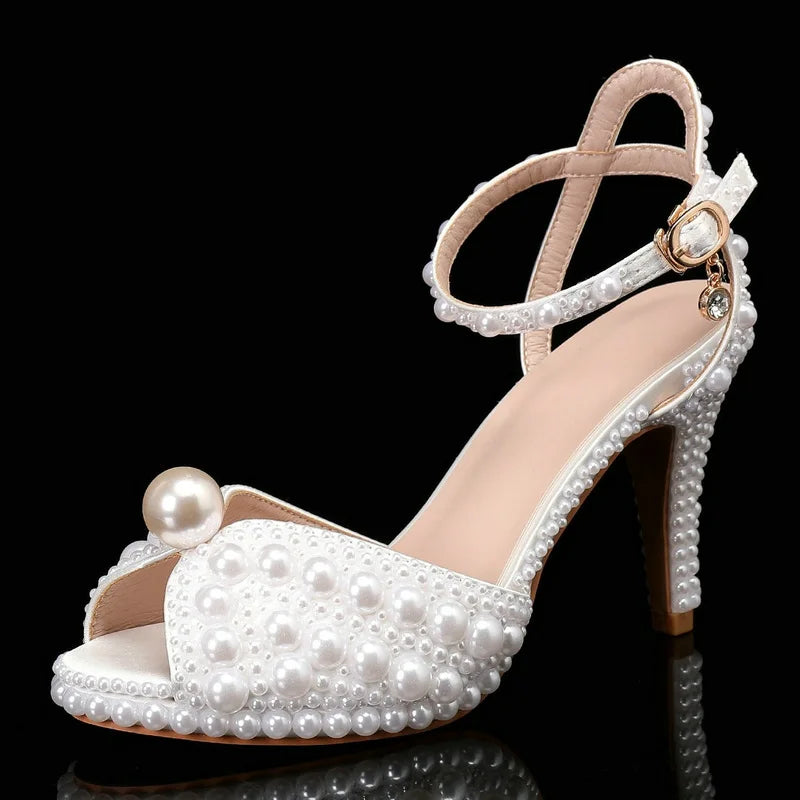 Escarpins à talons et perles pour femme – CLEVI Paris