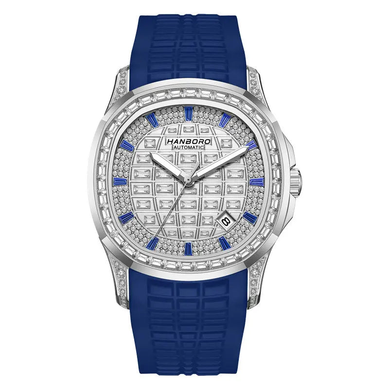 HANBORO 754 Montre Homme Automatique Miyota 8215 Carrée Saphir Cristaux – CLEVI Paris