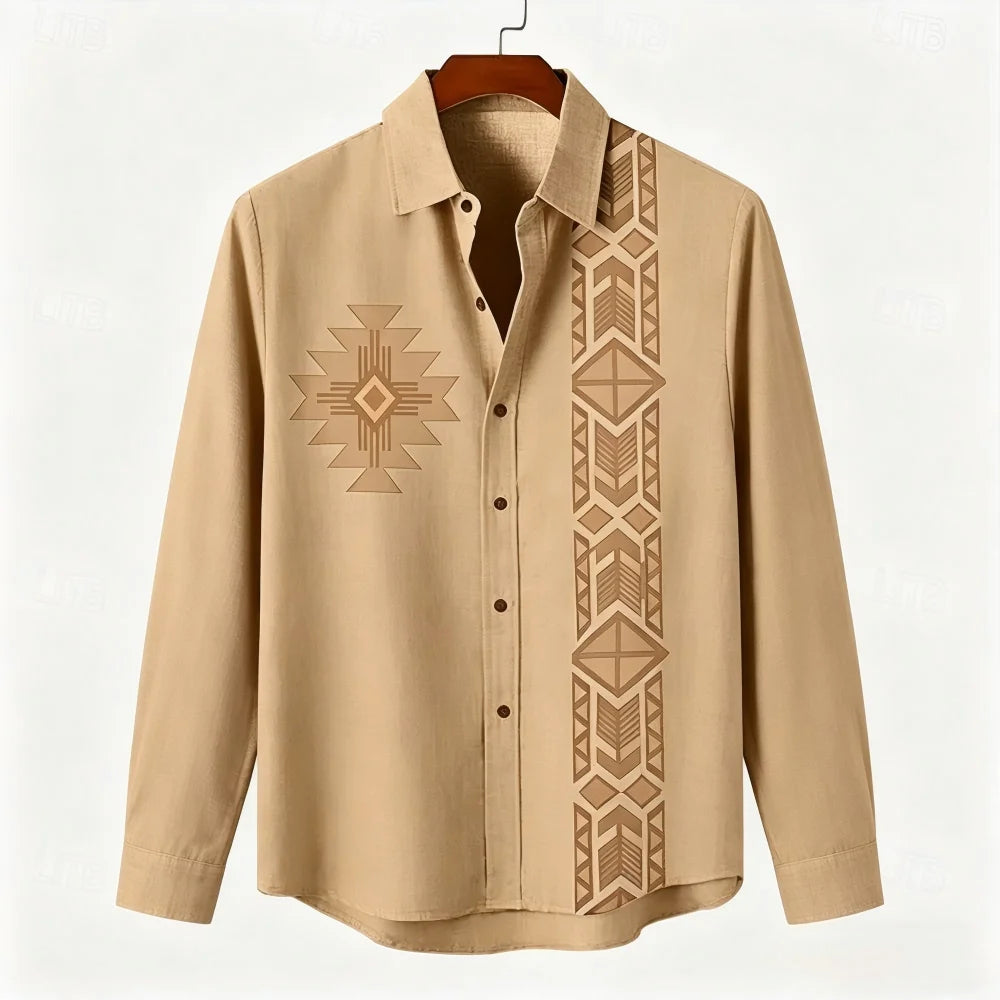 Chemise homme en lin imprimée – CLEVI Paris