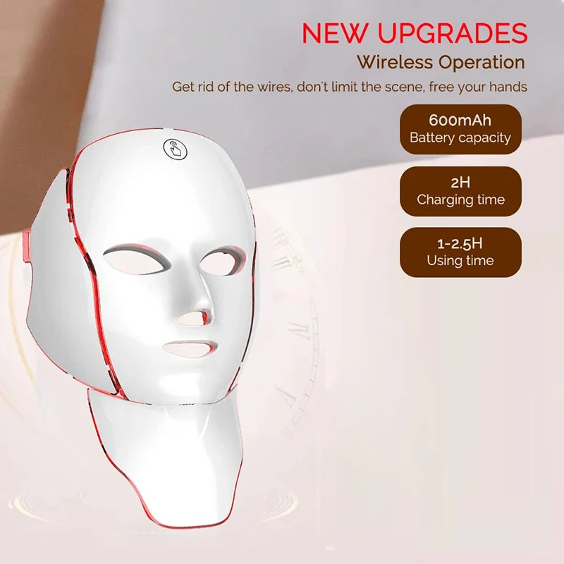 Masque LED rechargeable 7 couleurs – CLEVI Paris