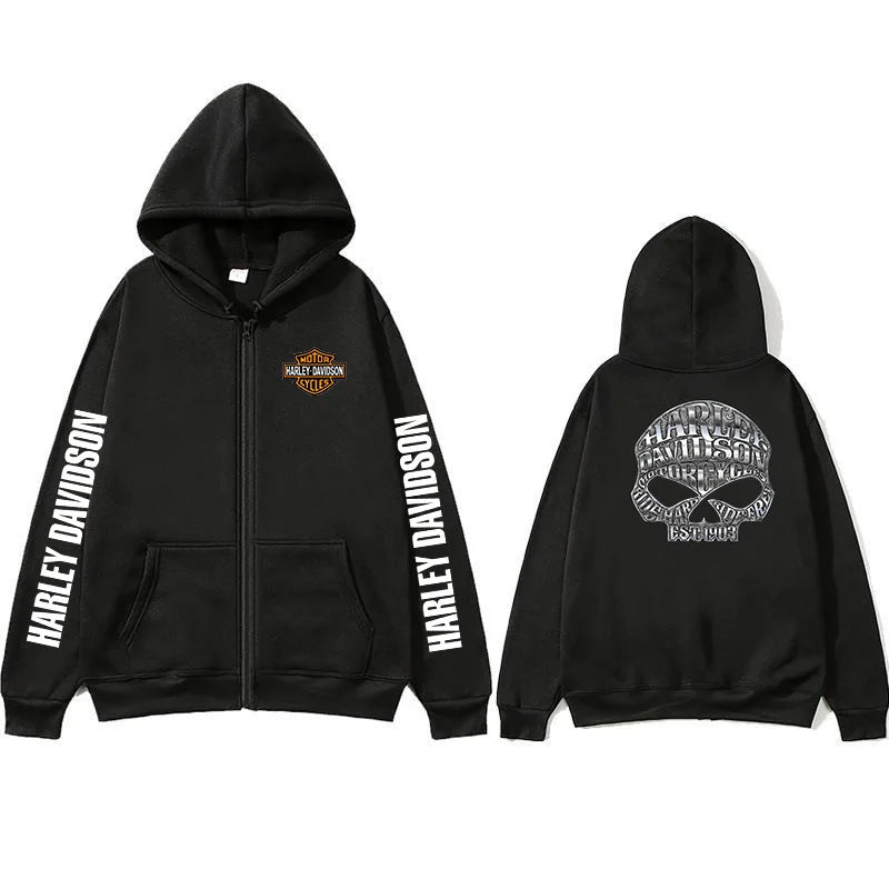 Sweatshirt Zippé à Capuche Harley Davidson – CLEVI Paris