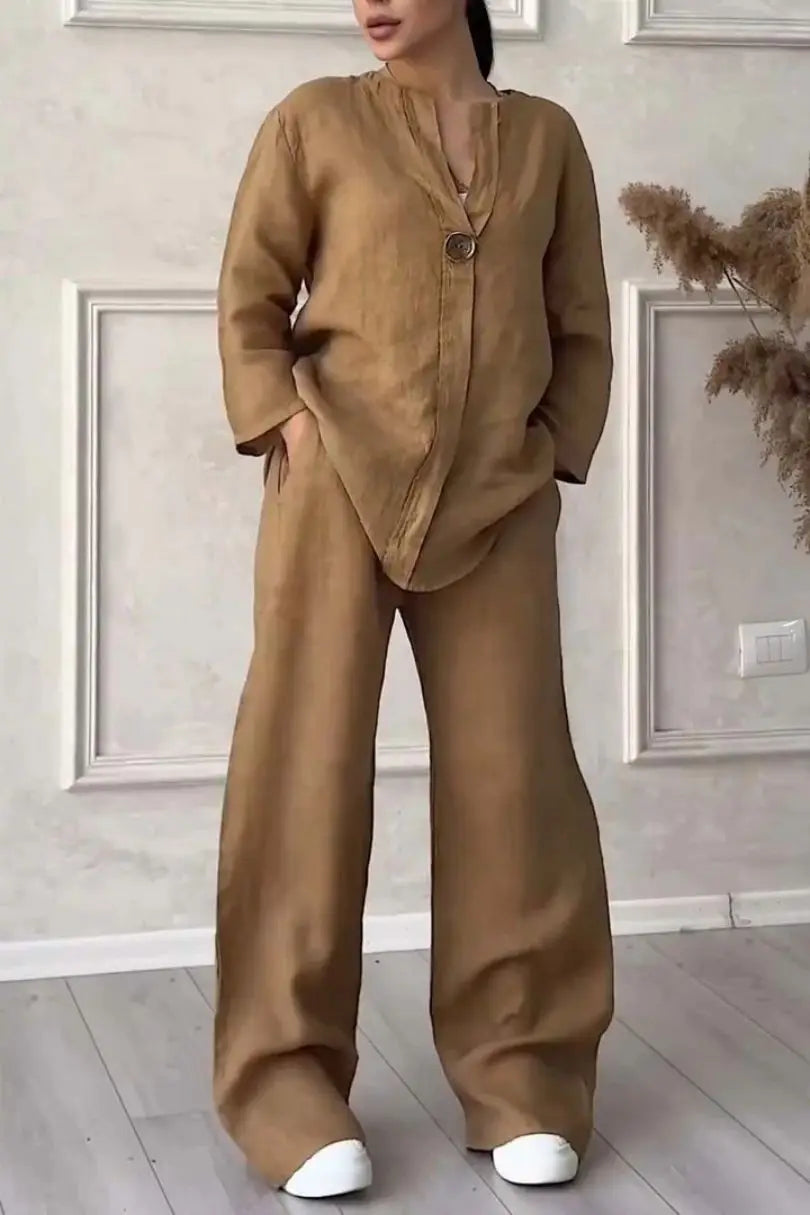 Ensemble femme ample haut et pantalon large – CLEVI Paris