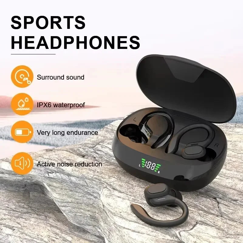 Écouteurs TWS Bluetooth 5.3 Crochet Sport HiFi Waterproof – CLEVI Paris