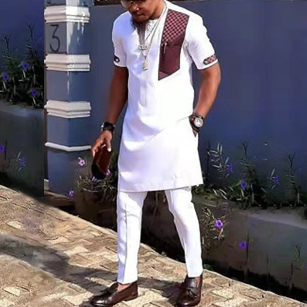 Costume Africain Homme 2 Pièces Kaftan – CLEVI Paris