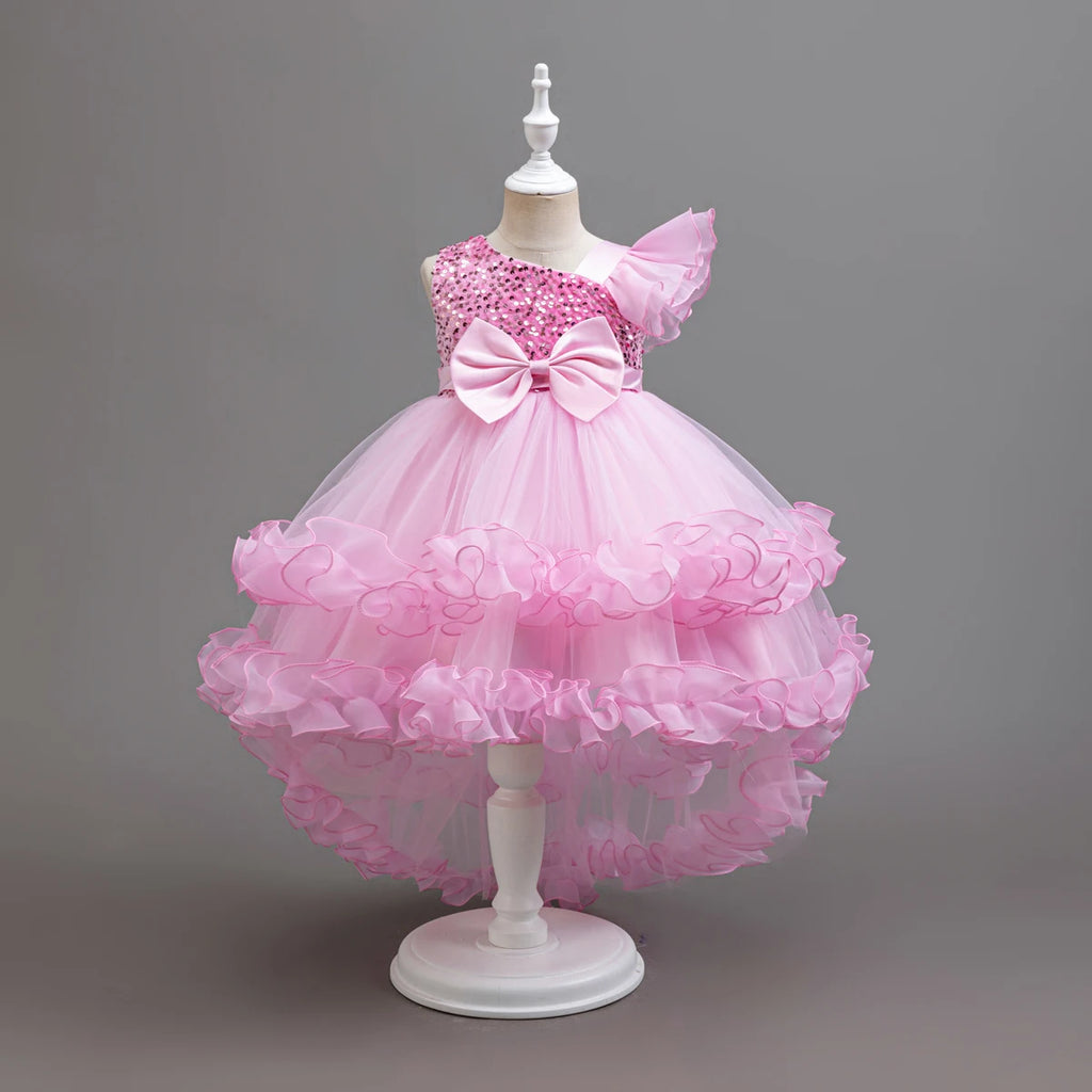 Robe cérémonie fille fleurie à nœud – CLEVI Paris