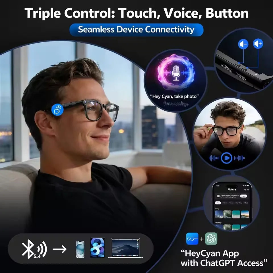 Lunettes connectées M02S caméra et audio – CLEVI Paris