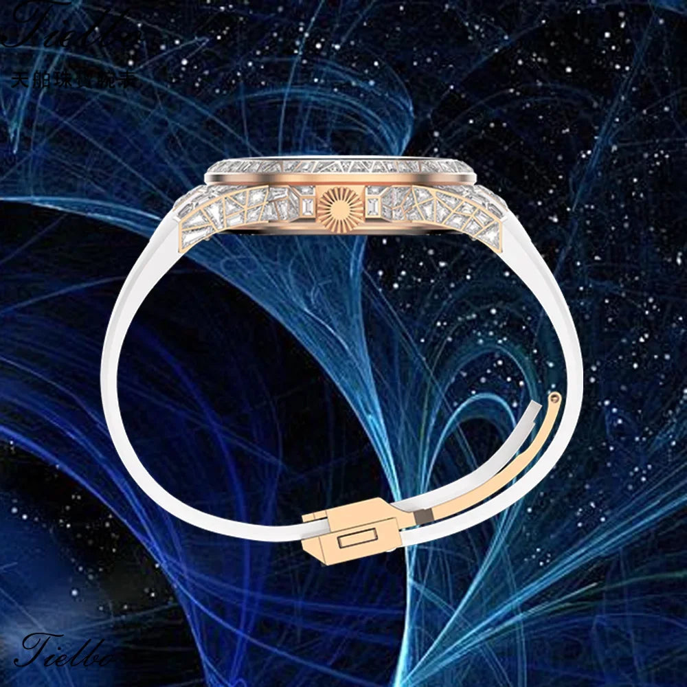 Montre Tourbillon Volant Cristaux Squelette Unisexe – CLEVI Paris