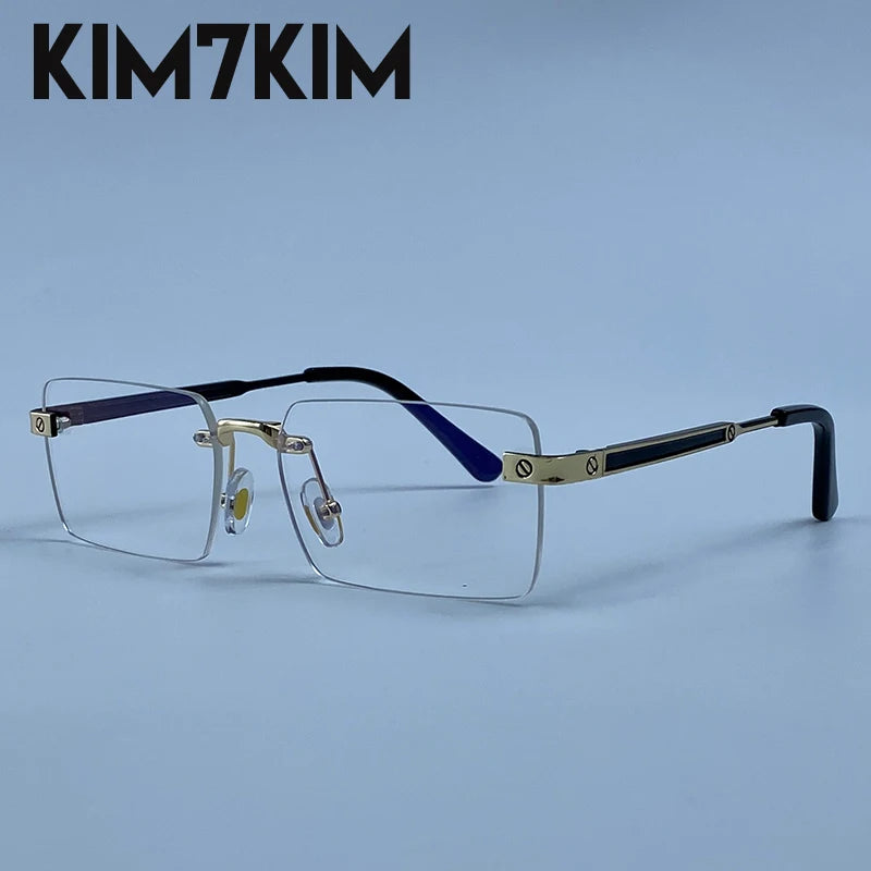 Lunettes de Soleil Rimless Rectangle Hip Hop Y2K Homme – CLEVI Paris