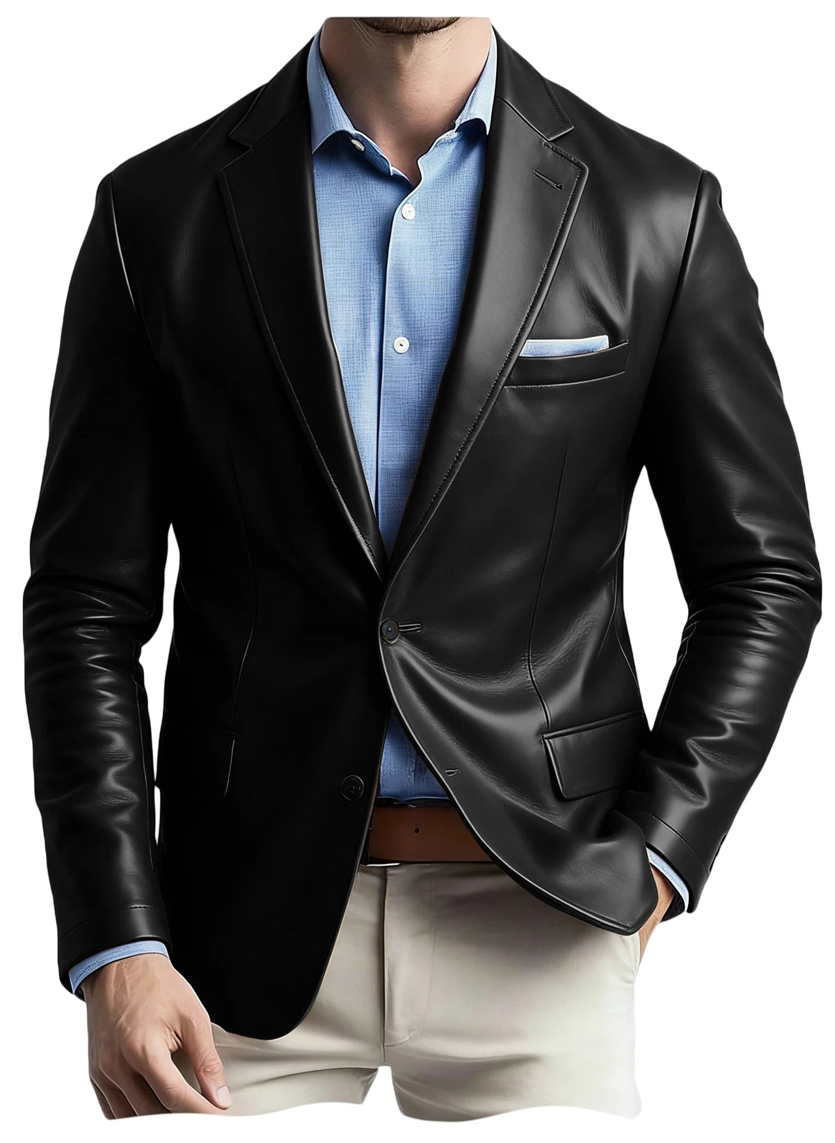 Blazer en similicuir pour homme – CLEVI Paris