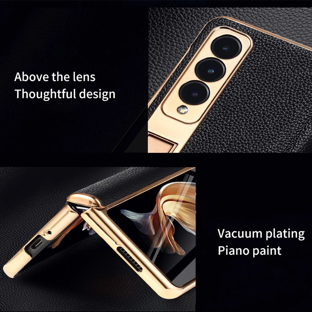 Étui Galaxy Z Fold cuir et support arrière – CLEVI Paris