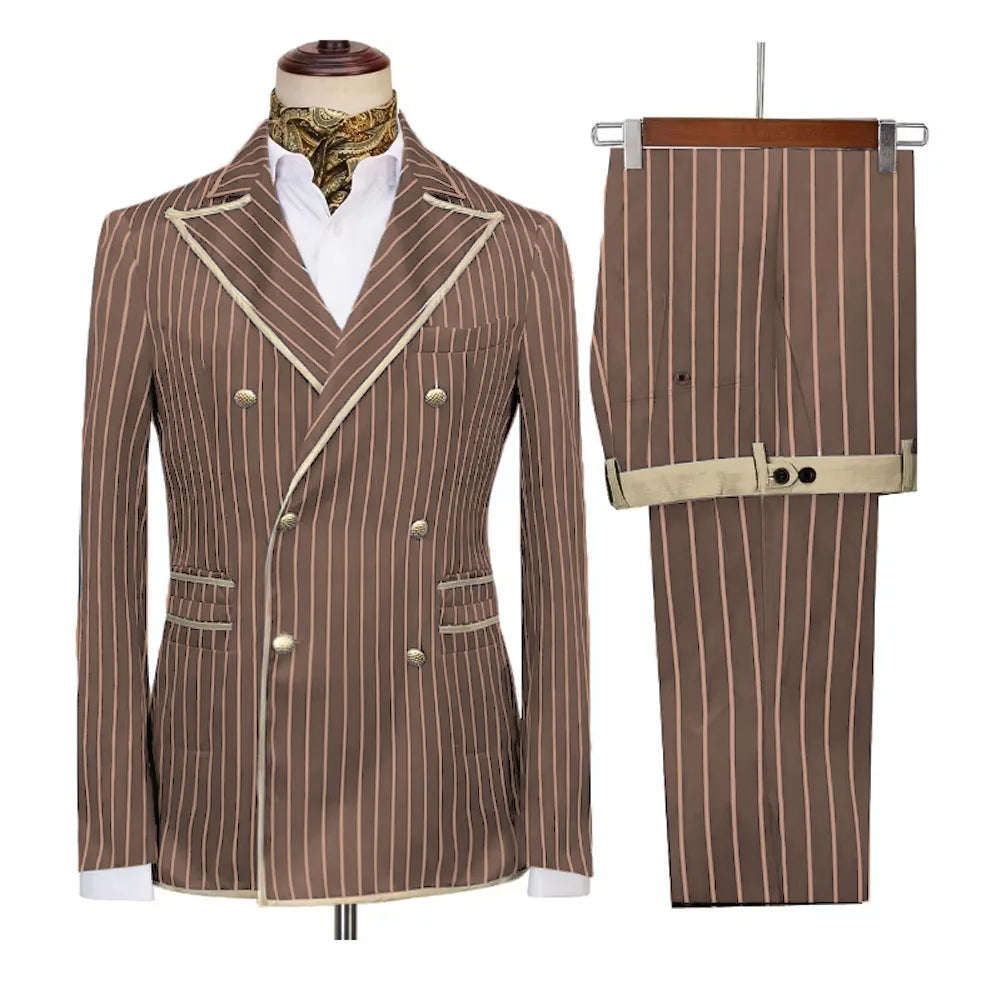 Costume homme rayé 2 pièces – CLEVI Paris