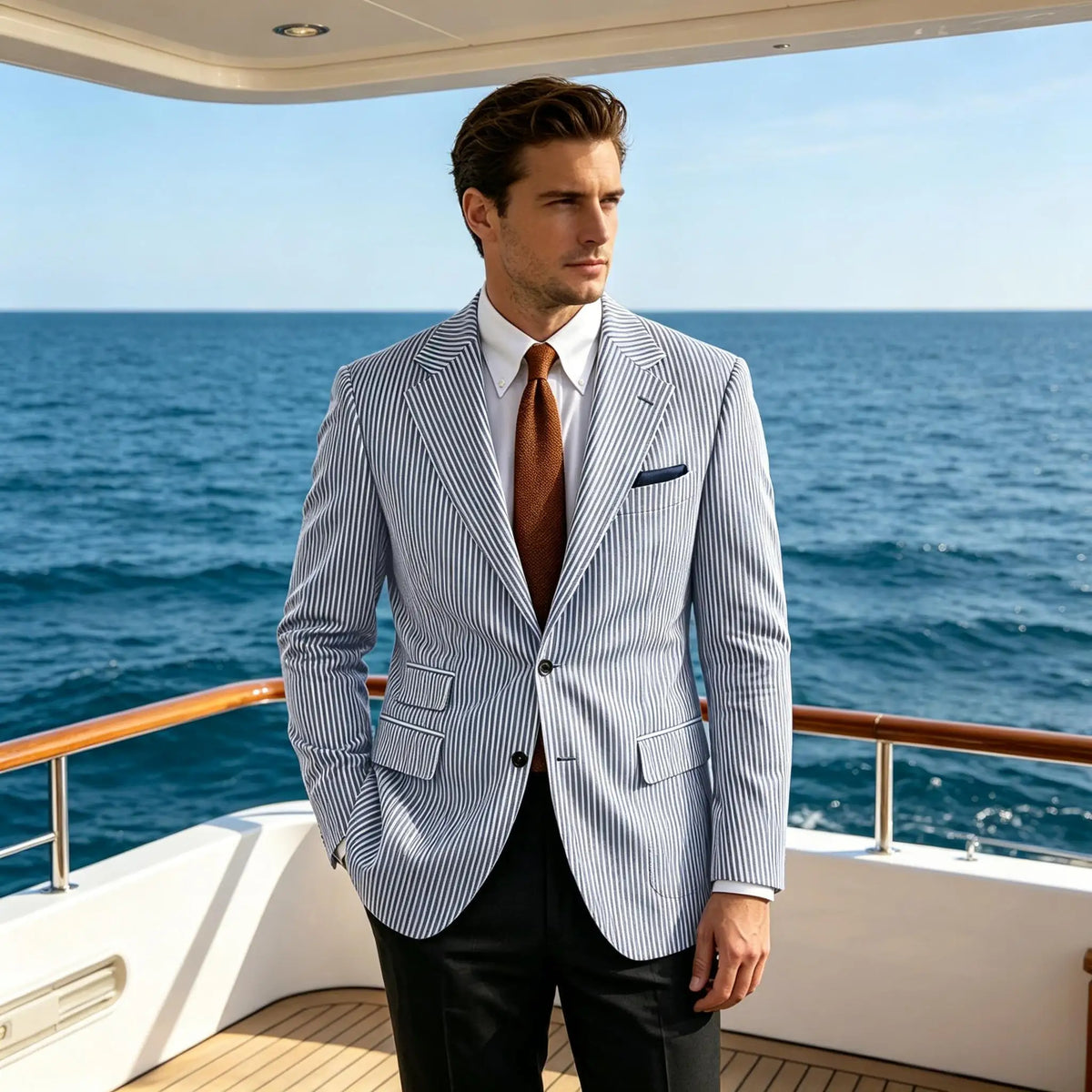 Blazer rayé homme en coton – CLEVI Paris