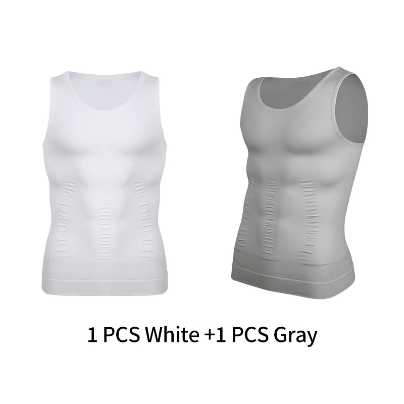 Gaine Amincissante Homme Débardeur Compression Ventre Plat Soutien Dorsal – CLEVI Paris
