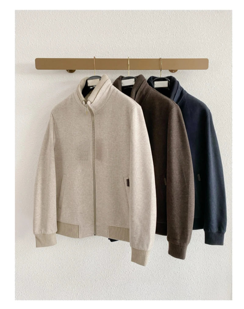 Veste homme d’hiver zippée à double col – CLEVI Paris