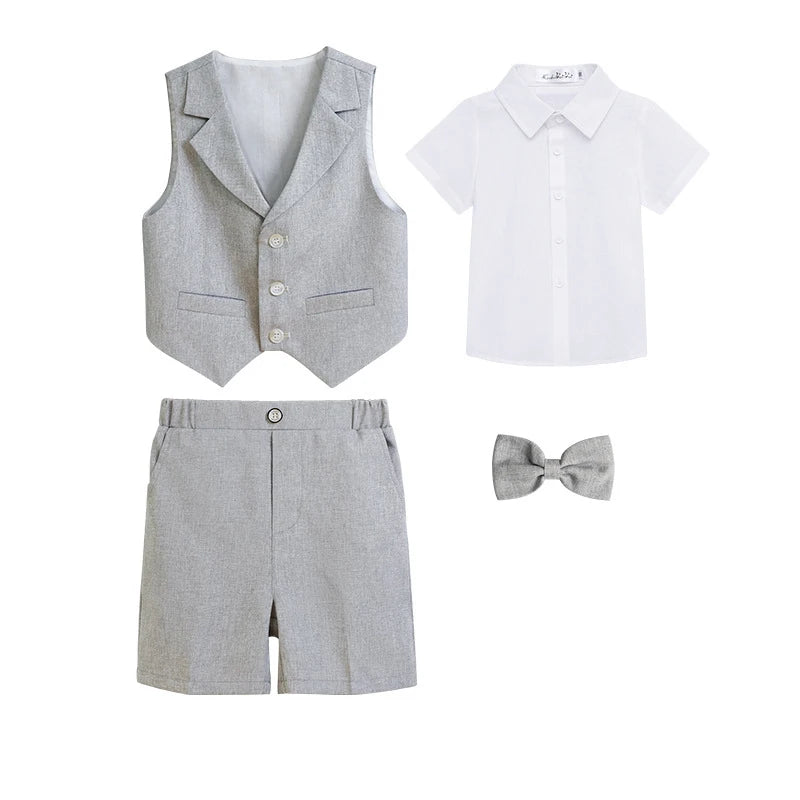 Costume été garçon, ensembles gilet et short – CLEVI Paris