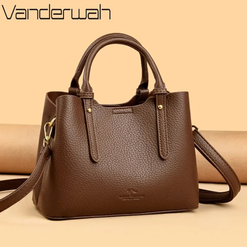 Sac à Main Femme Cuir Véritable Poignée Supérieure 23x18cm – CLEVI Paris