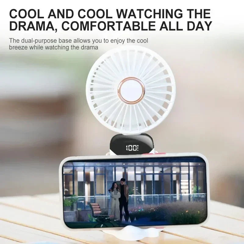 Mini ventilateur de cou rechargeable, écran LED – CLEVI Paris