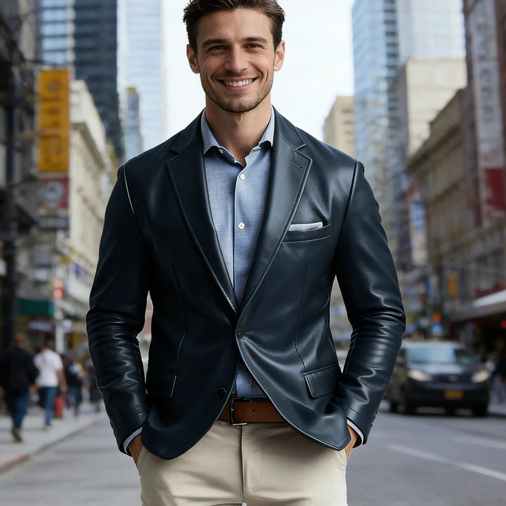 Blazer en similicuir pour homme – CLEVI Paris