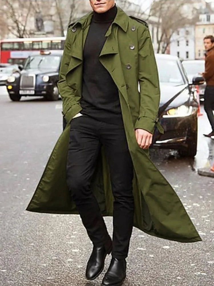 Trench long à épaulettes homme – CLEVI Paris