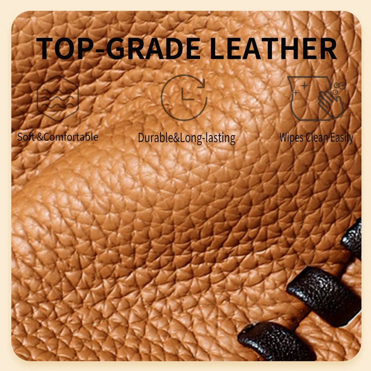 Sac Seau Cuir Véritable 100% Femme 23x10x14cm Bandoulière 118cm – CLEVI Paris