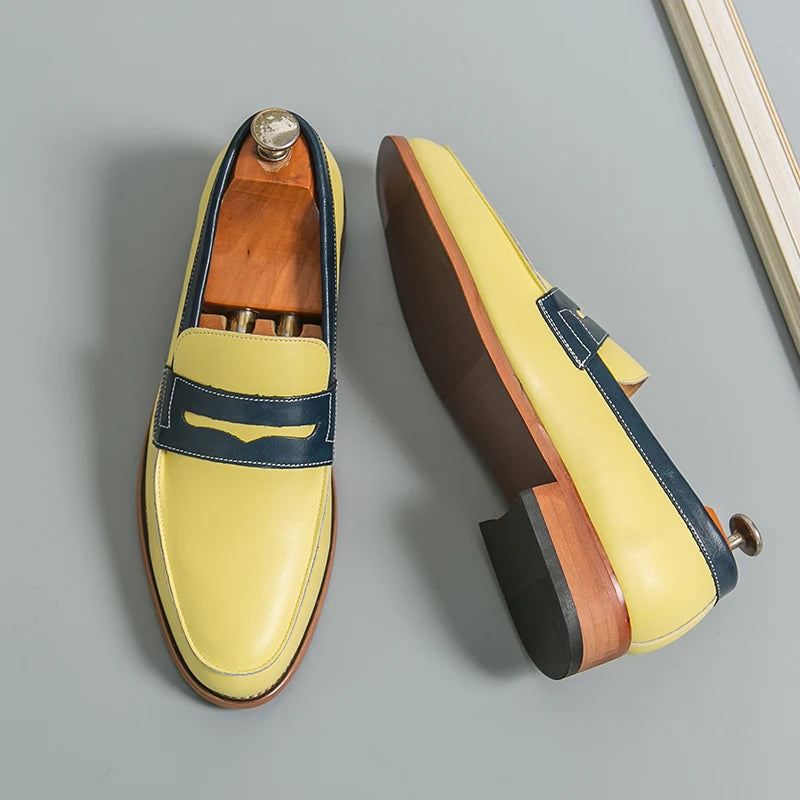 Loafers Cuir Rayé Driving Homme – CLEVI Paris
