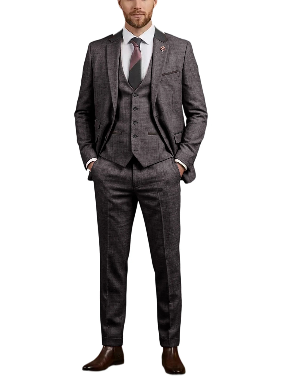 Costume homme 3 pièces en lin mélangé – CLEVI Paris