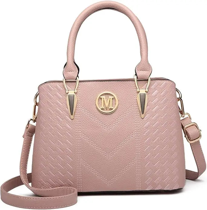 Sac À Main Femme Cuir PU Motif Litchi Logo M Doré – CLEVI Paris